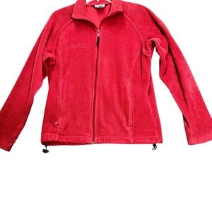 Columbia Women’s Sz Medium Sweater Red 1/4 Zip Long Sleeve Fleece